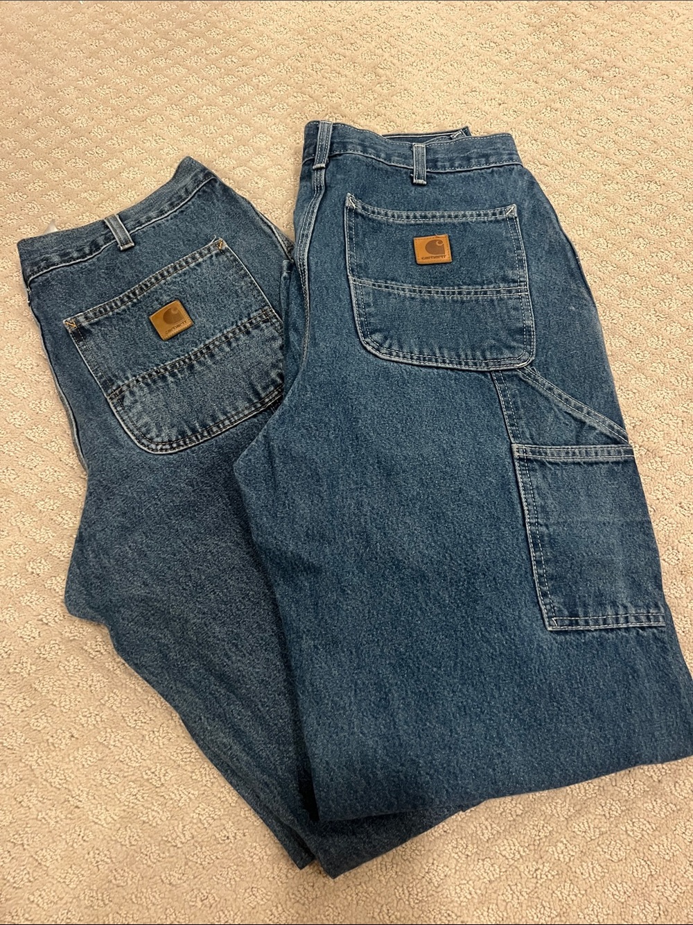 Carhartt Men's Loose Fit Work Dungaree 32x30 qty 2 (Darkstone and Deepstone)